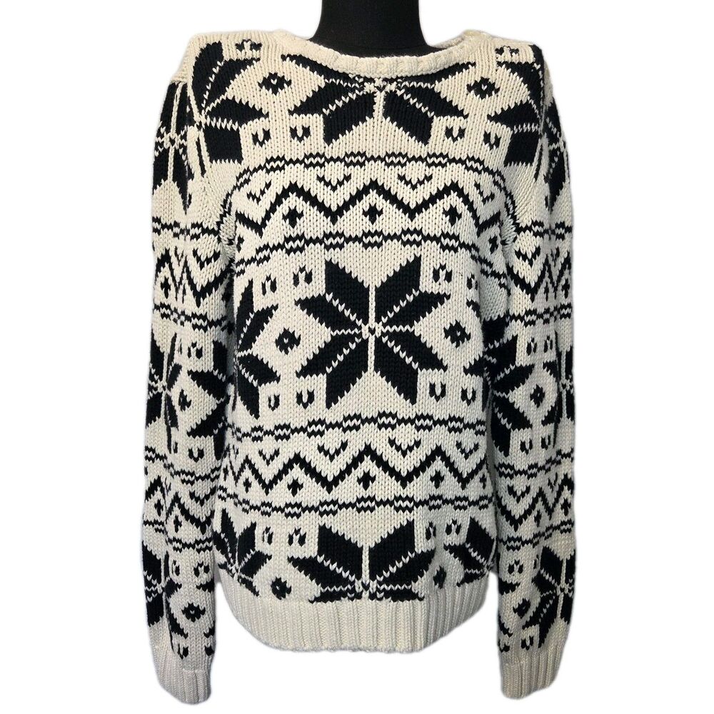 Lauren Ralph Lauren Black and White Crew Neck Sweater